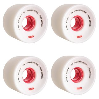 Conical Cruiser Wheels/Rollen - White Red - 62mm