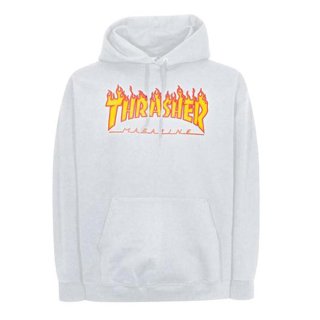 Thrasher Flame Logo Hoodie - White L