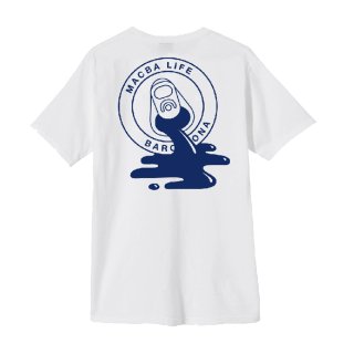 Macba Life T-Shirt Spit Logo Tee - White/Blue