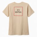 Brixton Alpha Square S/S T-Shirt - Cream/Mars Red