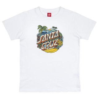 Santa Cruz Youth Aloha Dot Front T-Shirt - White