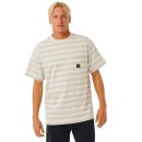 Rip Curl Quality Surf Products Stripe Tee T-Shirt - Vintage White