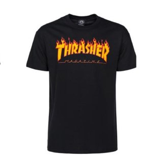 Thrasher Flame Logo T-Shirt - Black L
