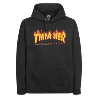 Thrasher Flame Logo Hoodie - Black M